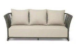 "Валенсия" диван из искусственного ротанга трехместный, цвет серый