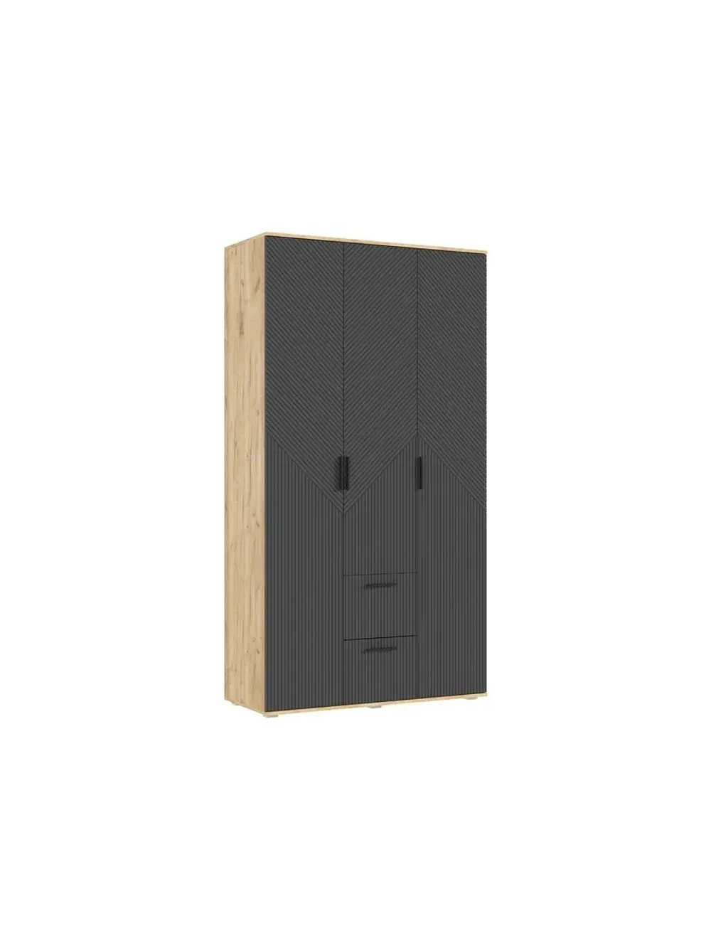 Шкаф для одежды 3 створки Браш Графит 120х51х223