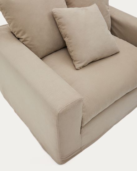 A cover designed to keep your Nora armchair in brnd-new condition. Made from linen and cotton fabri