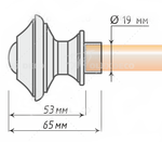 Наконечники металлические Верди d19 мм, цвет белое золото ампир