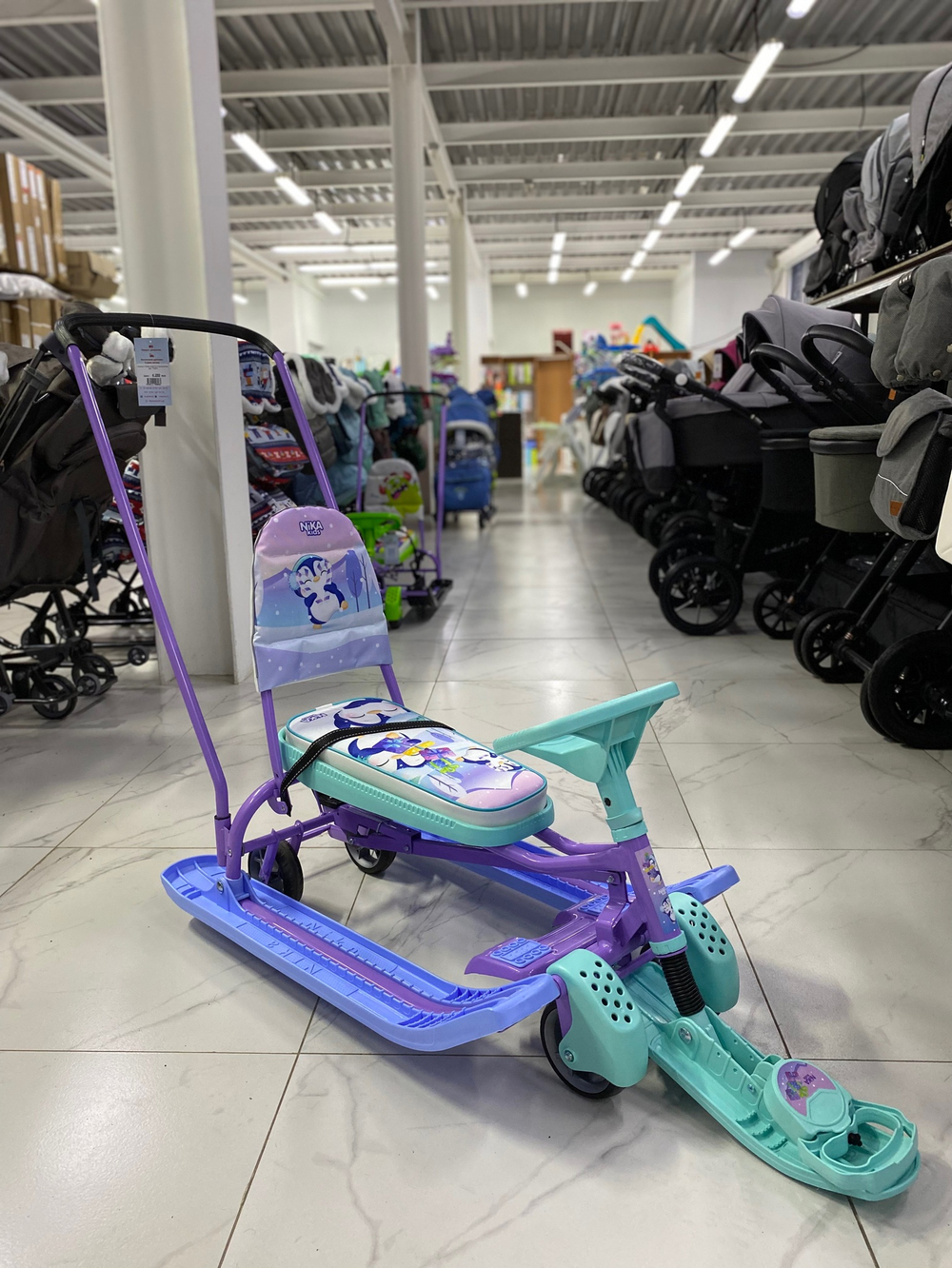 Снегокат «Тимка спорт 6» с пингвинятами (арт. ТС6/П)