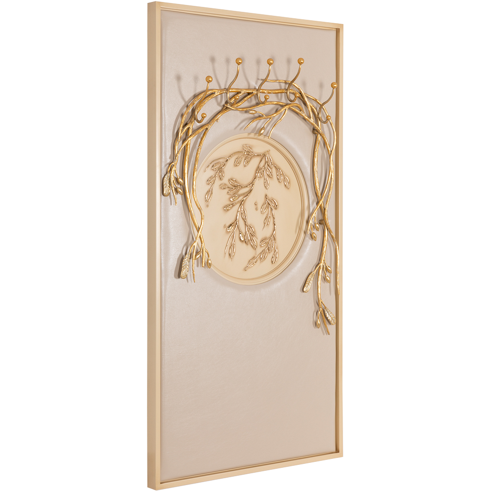 Вешалка настенная Oliva Branch (Олива Бранч) Айвори Мраморное золото