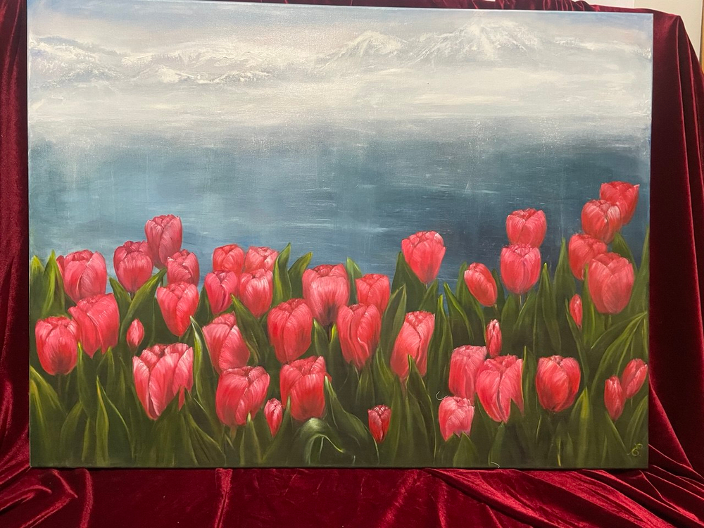 Картина «Весна в горах» | Холст, масло 60х80 см | Художница Ефимова Ольга