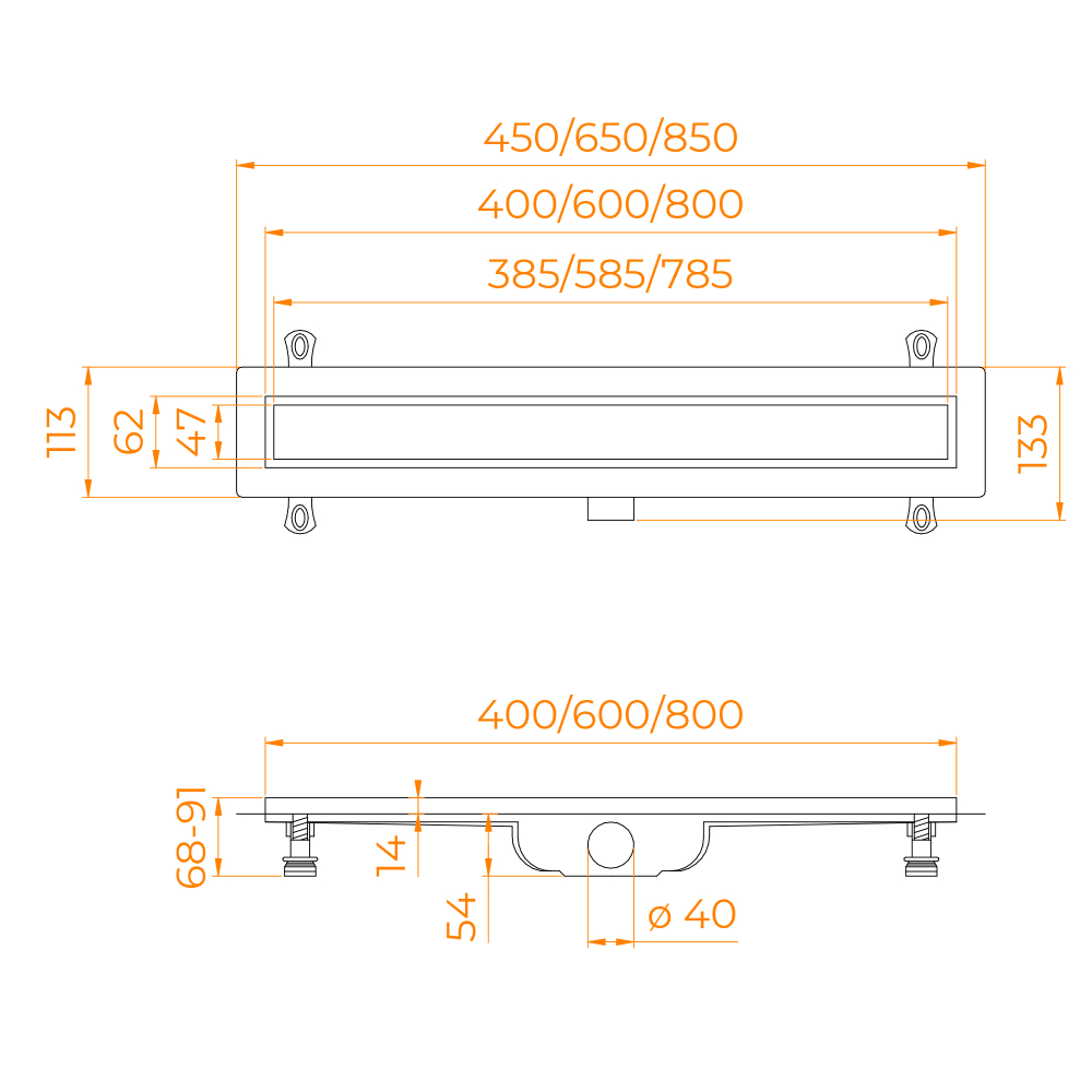 Душевой лоток Drain Leo-11 (600)