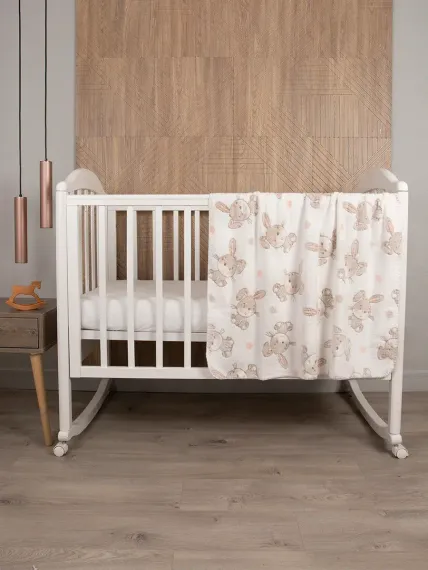 Плед для малышей Baby Nice VELSOFT 3D Зайки на белом 100х118