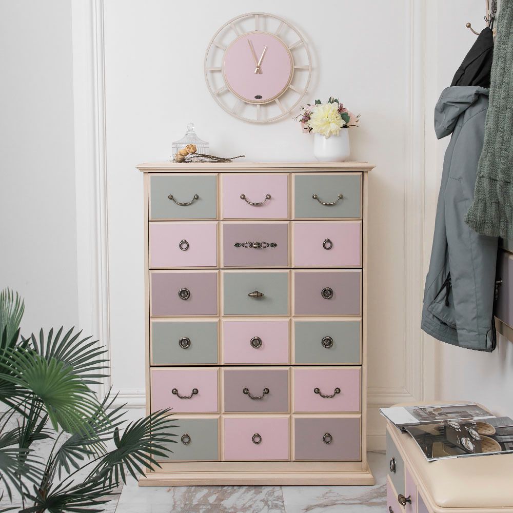 Комод "Пандора"- 4 с 4 ящиками Айвори Акварель