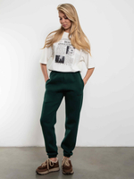 Брюки джоггеры женские малахит с начесом