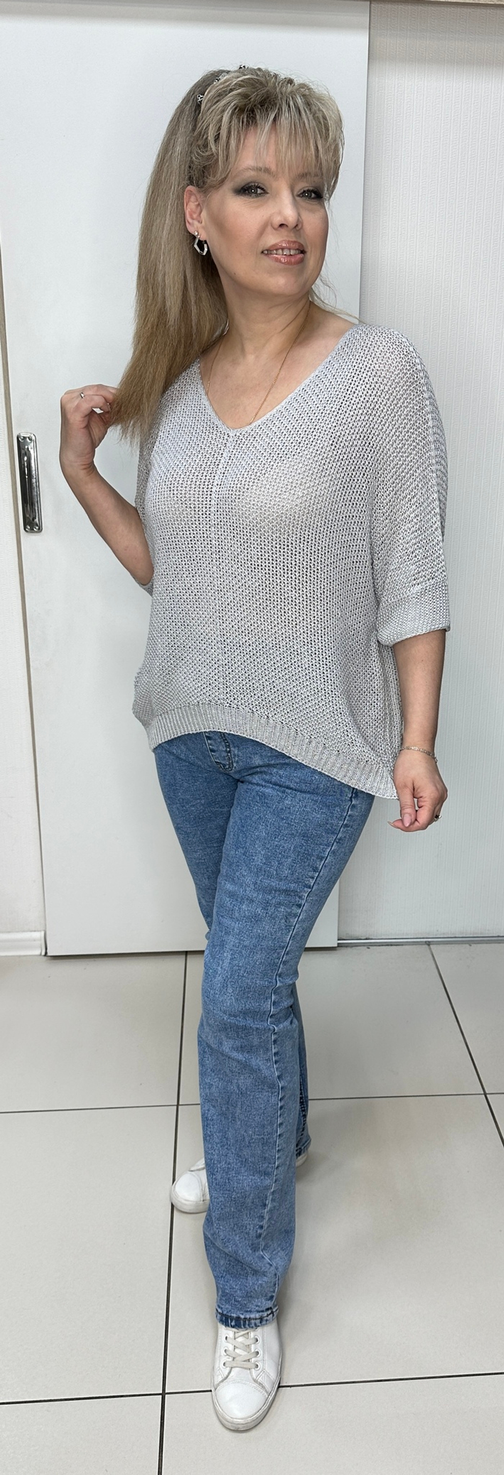 Синие джинсы "трубы" прямые на резинке