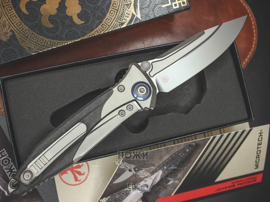 Складной нож Microtech Socom Bravo S/E Standard Carbon Titanium 260-7-CFTI c клинком из стали Böhler M390 Microclean®, рукоять титан / карбон