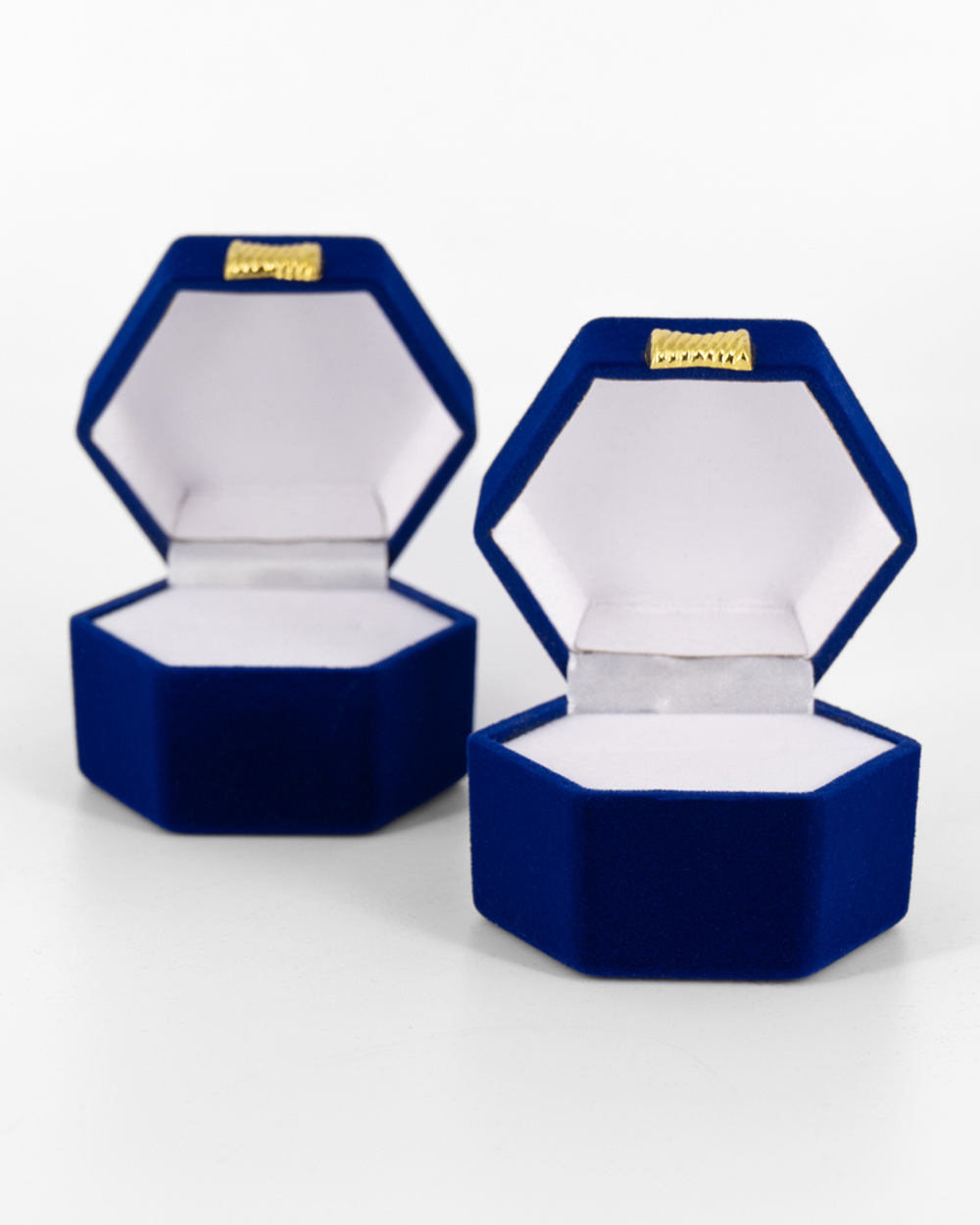 Бархатистый футляр саквояж шестиугольный для ювелирных изделий