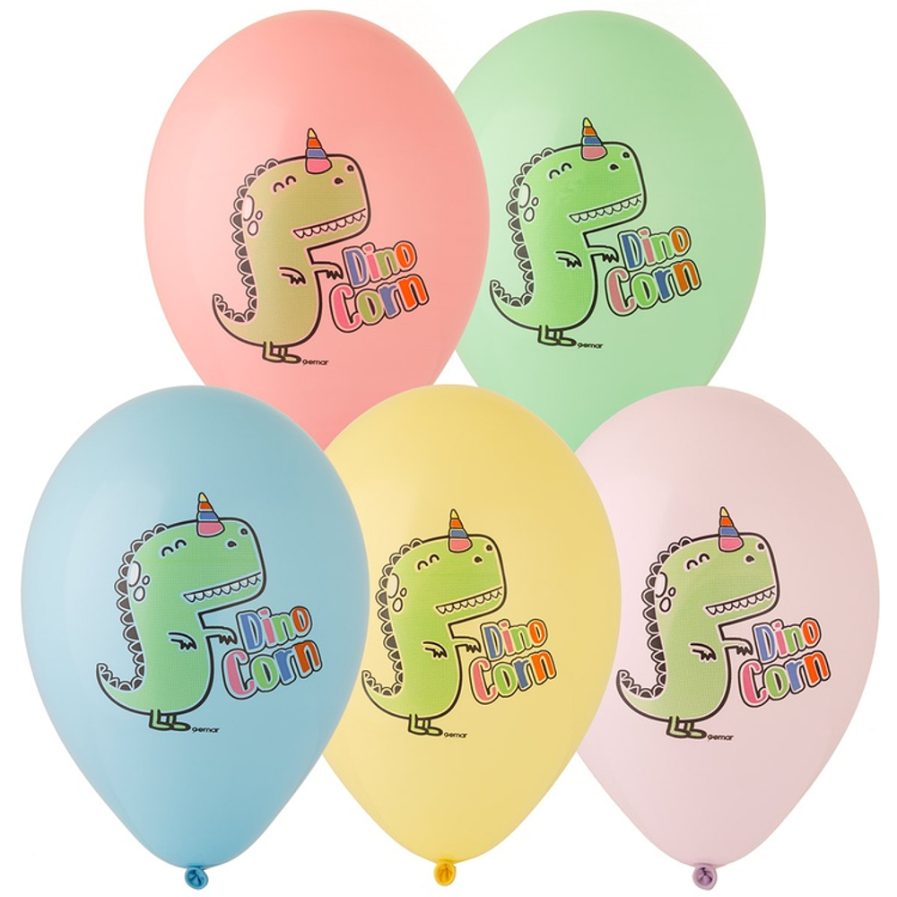 Шар латексный 35см Дино-Единорог (Ассорти)
