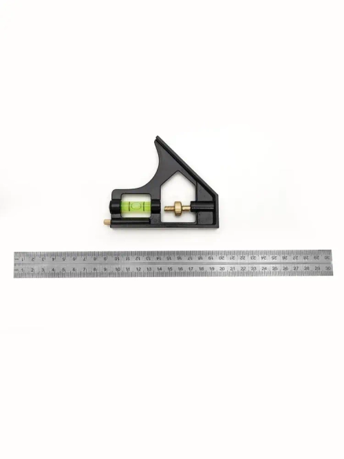 Угольник с уровнем 300 мм, линейка с маркировочной иглой