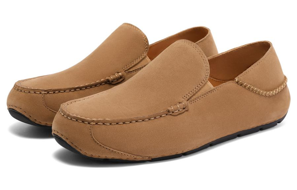 BELLE Casual Leather Shoes Men"s Low top Blue/Coffee/Yellow