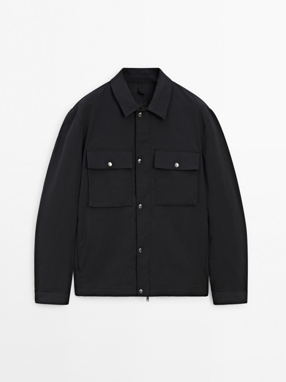 Massimo Dutti Куртка с карманами, темно-синий