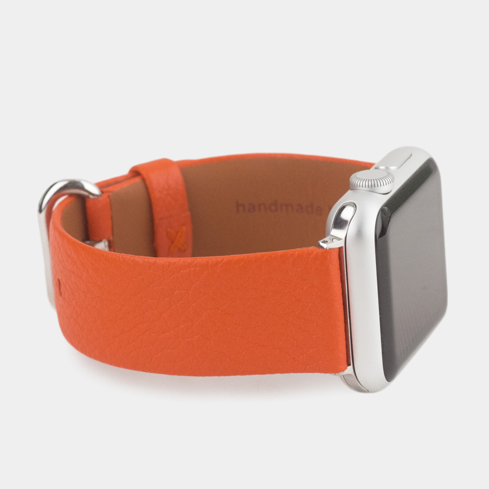 Ремешок кожаный для Apple Watch 42/44mm Classic оранжевого цвета