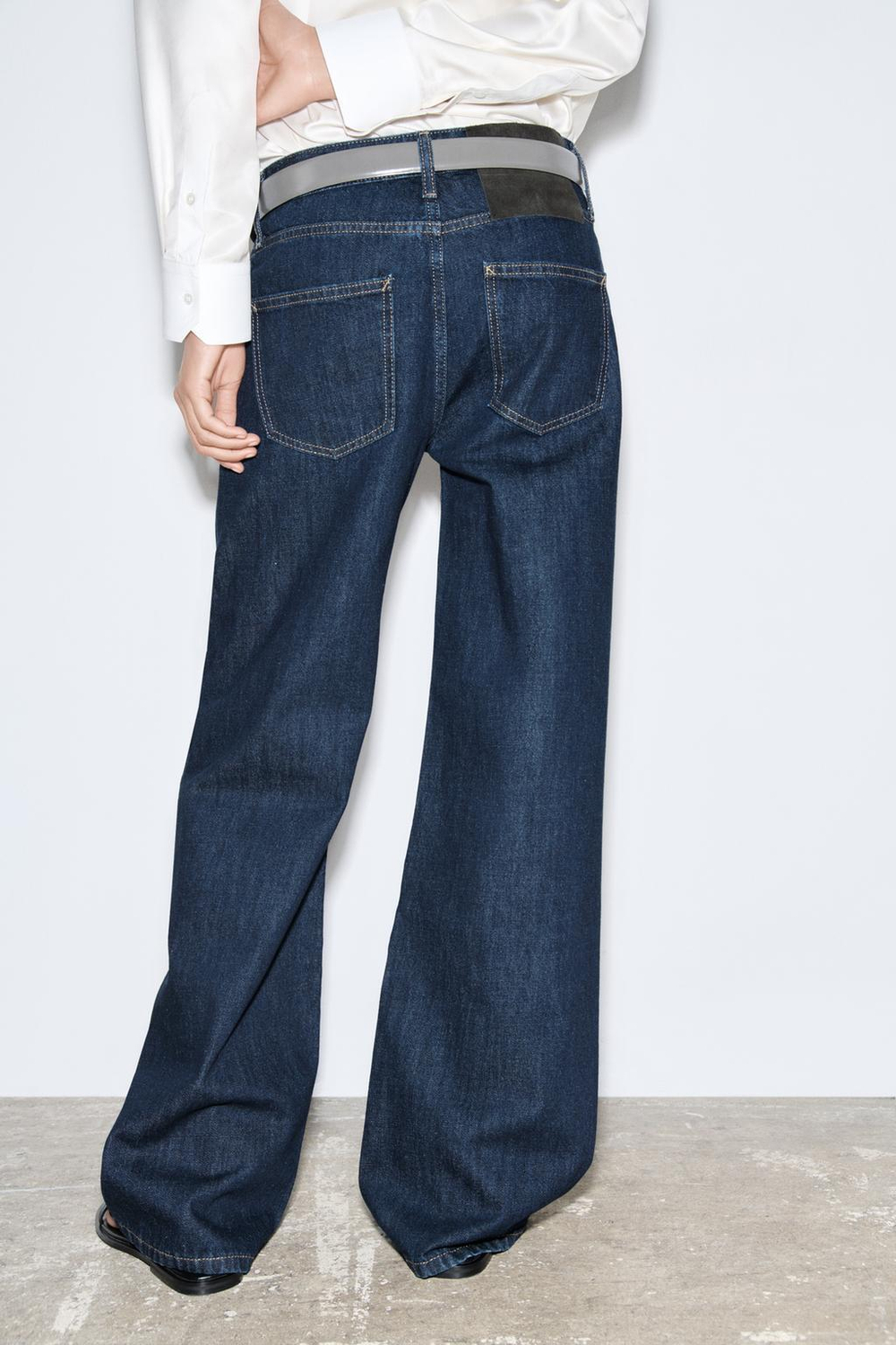 Джинсы wide leg со средней посадкой — zw collection