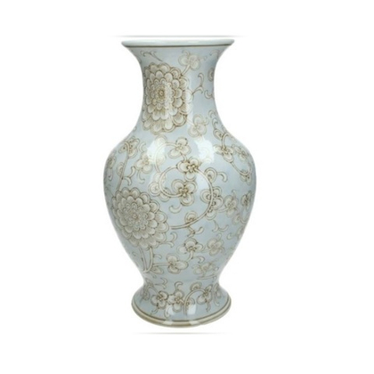 Ваза Цветы бледно-голубая 35 см