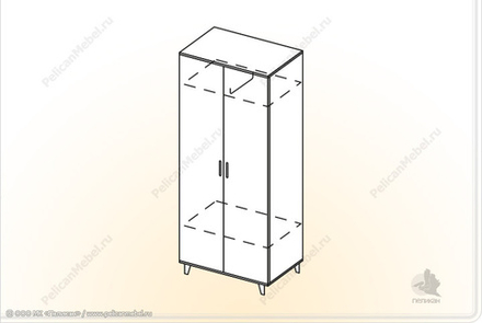 Шкаф 2-х створчатый Крафт ШК