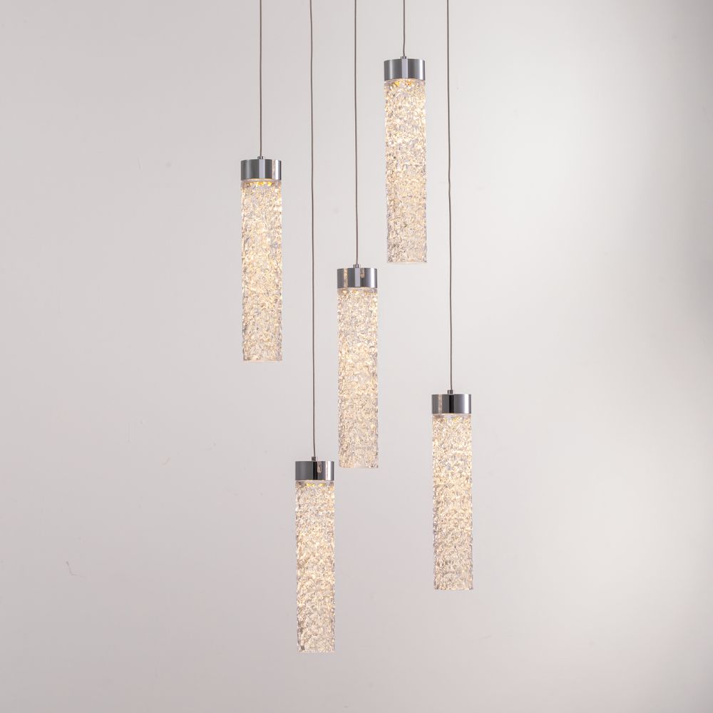 Подвесной светильник MD24030028-5A chrome/clear