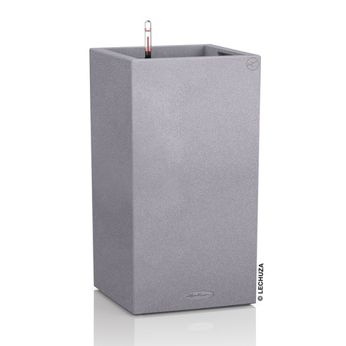 Кашпо Lechuza "Canto Complete stone grey" (пластик), 30x30xH56 см