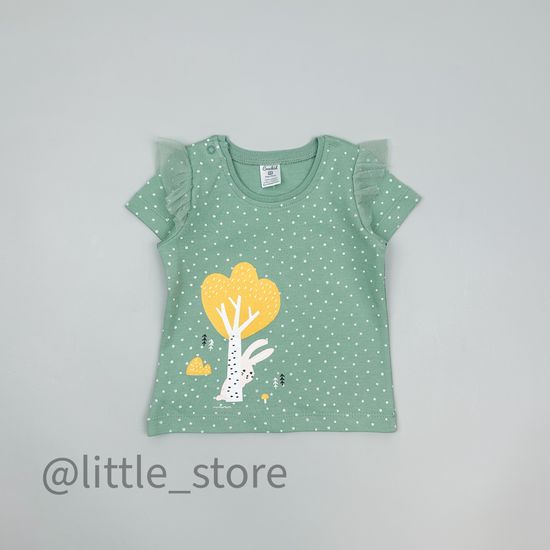 Футболка хлопковая, Горошки на пыльной мяте