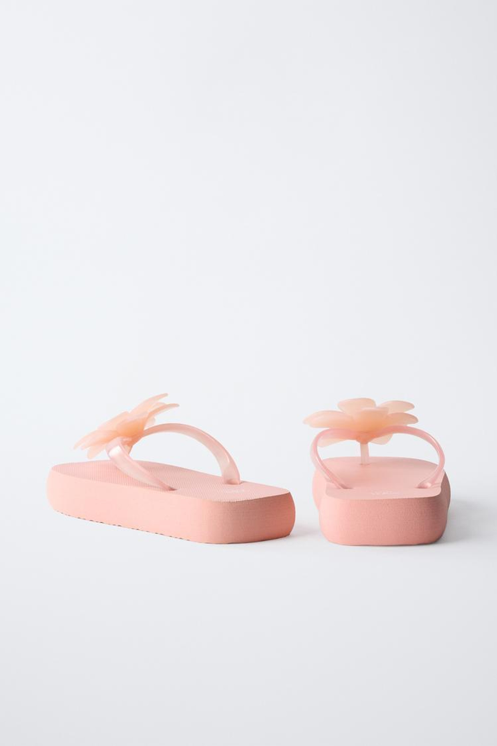 ZARA ПЛЯЖНЫЕ ТАПОЧКИ С ЦВЕТОЧНЫМ ПРИНТОМ, РОЗОВЫЙ