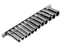 Набор головок торцевых 3/8" 6-ти гранных 08-19мм глубоких L=63мм 12 предметов JTC