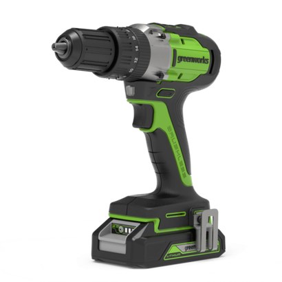 Дрель-шуруповерт 24V Greenworks GD24DD60, ударная, бесщеточная, 60Нм, без АКБ и ЗУ