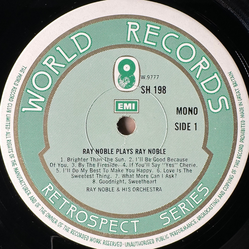 Ray Noble And His Orchestra ‎– Ray Noble Plays Ray Noble (Англия 1975г.)