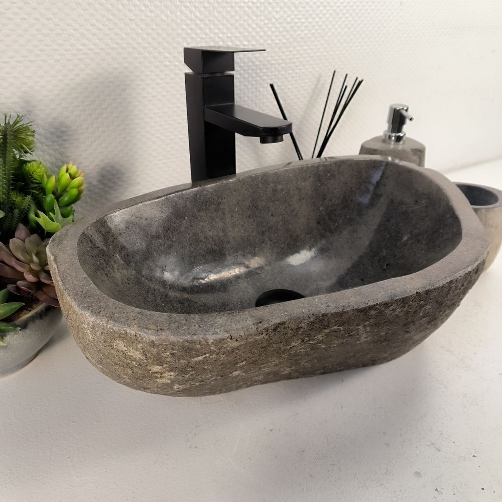 Каменная раковина из речного камня RS-05600 (47*31*16) 0856 из натурального камня