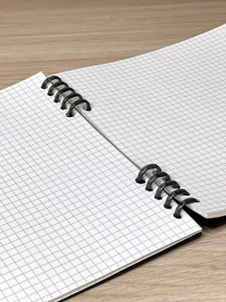 Блокнот квадратный в клетку 60л 195х210 мм черный (8808-013)