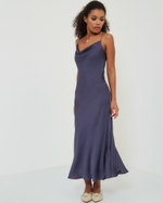 Платье-комбинация в черничном цвете