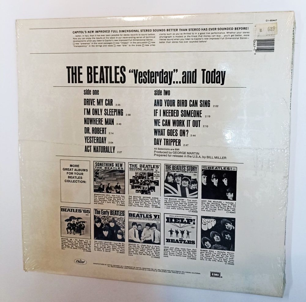 Винтажная виниловая пластинка LP The Beatles Yesterday And Today (USA 1988)