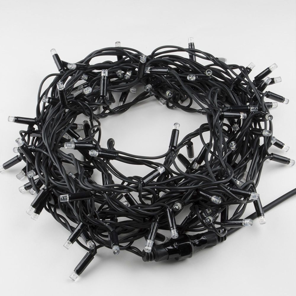 ULD-S1000-120-TBK BLUE-WHITE IP67 Гирлянда светодиодная с эффектом мерцания. 10м. Соединяемая. 120 светодиодов. Синий и белый свет. Провод черный. ТМ Uniel