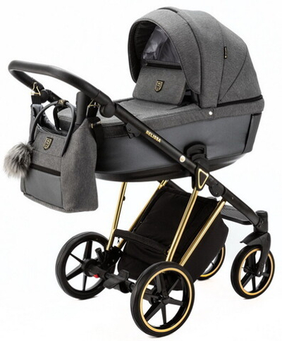 Детская коляска Adamex Belissa Special Edition 3 в 1 B-PS562 (Т.СЕР ЗОЛОТ.РАМ)