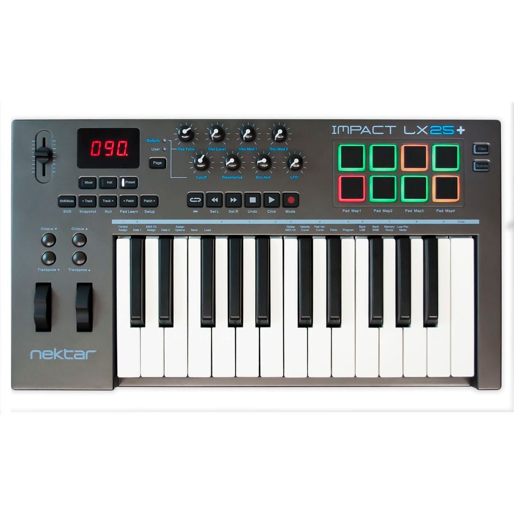 Usb Midi Клавиатура, 25 Клавиш, Совместимо С Mac/ Pc/ Ipad/ По Bitwig 8-Trac Nektar Impact Lx 25+