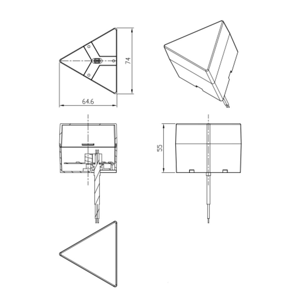 Модуль соединительный светодиодный ЭРА SML-AC-W-4K-03 для светильника SML 3Вт 4000K 270Лм треугольник белый