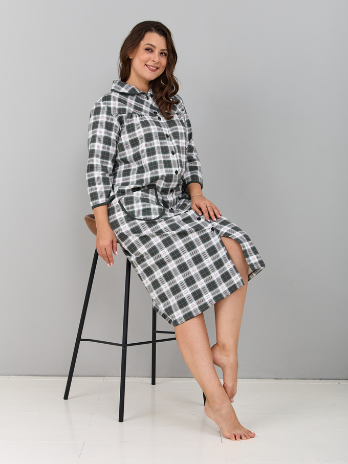 Халат Х-138/хаки-клетка-к