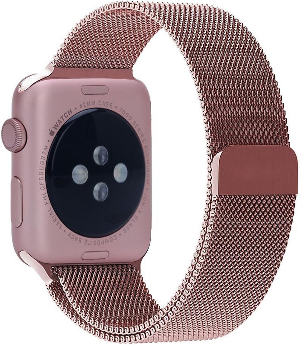 Ремешок Apple Watch 38/42 мм Milanese loop - Rose Gold