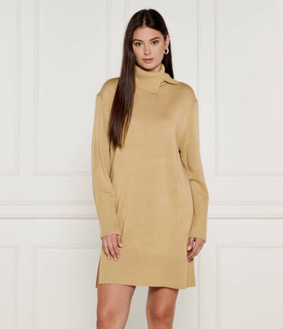 Хлопковое платье Feringata BOSS ORANGE - кремовый(50525133)