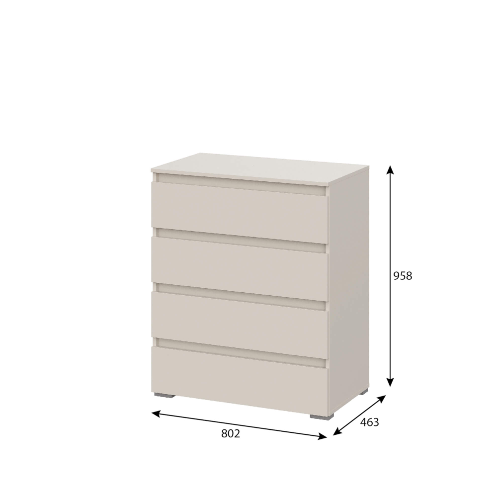 Люмо Комод КМ 02 дуб крафт золотой/белый, кашемир