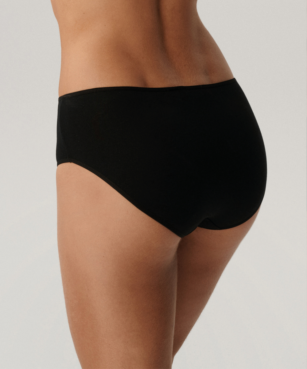 Женские трусы слипы классика Atlantic, набор 3 шт., хлопок, чёрные, Basic 3BLP-579