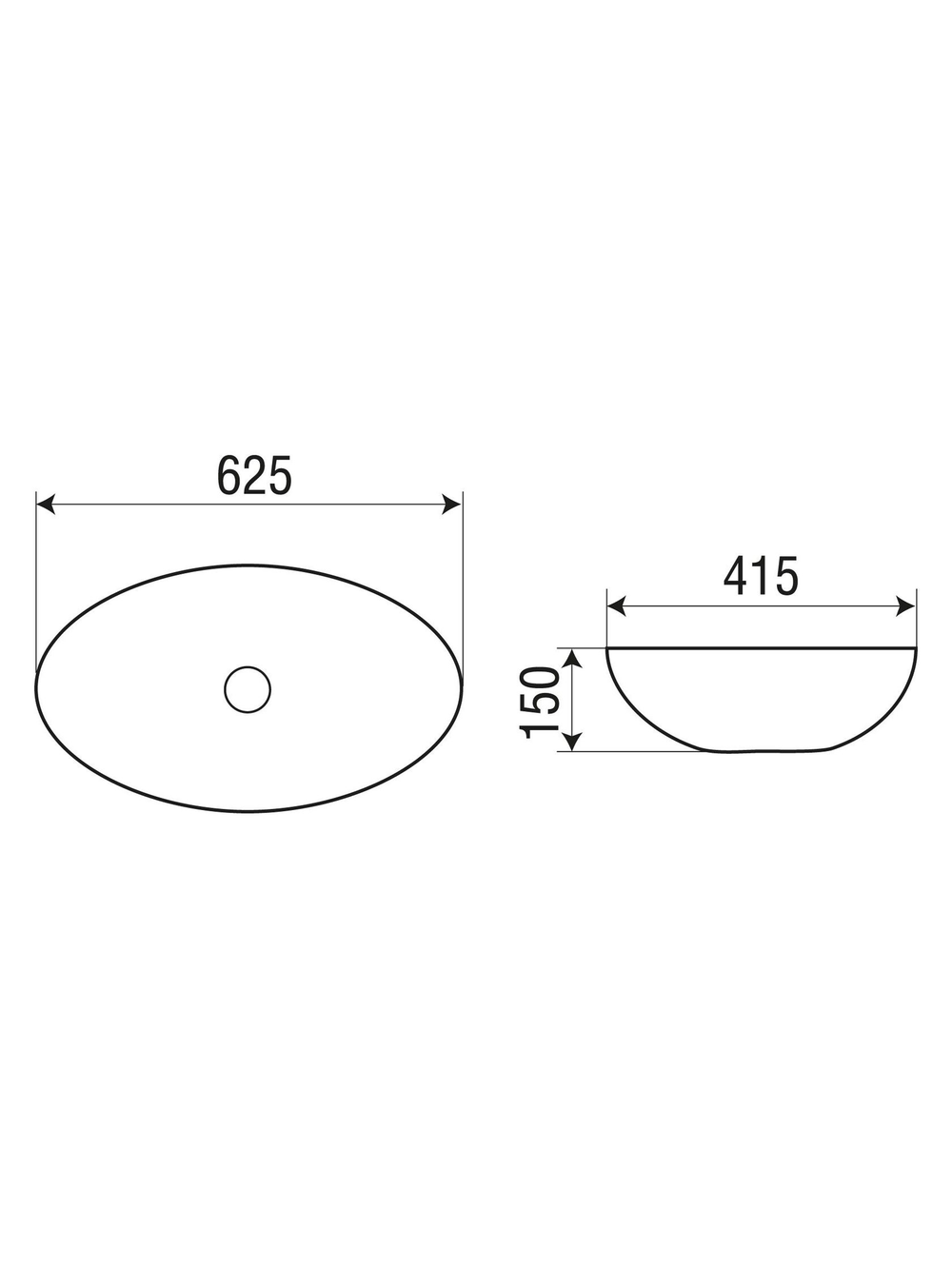 Раковина накладная WeltWasser WW  ELBACH 3077 625х415х150