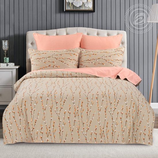 Евро комплект постельного белья Кейтлин велюр (фуле)