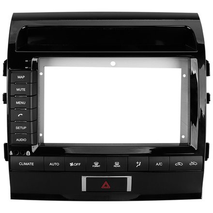 Комплект рамки с разъёмами 9" Toyota Land Cruiser 200 2010-2012 климат на ШГУ, кнопки слева - Car-Smart 9006A