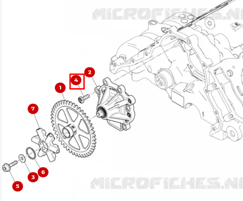 Ducati Винт помпы M6X19 77941992A