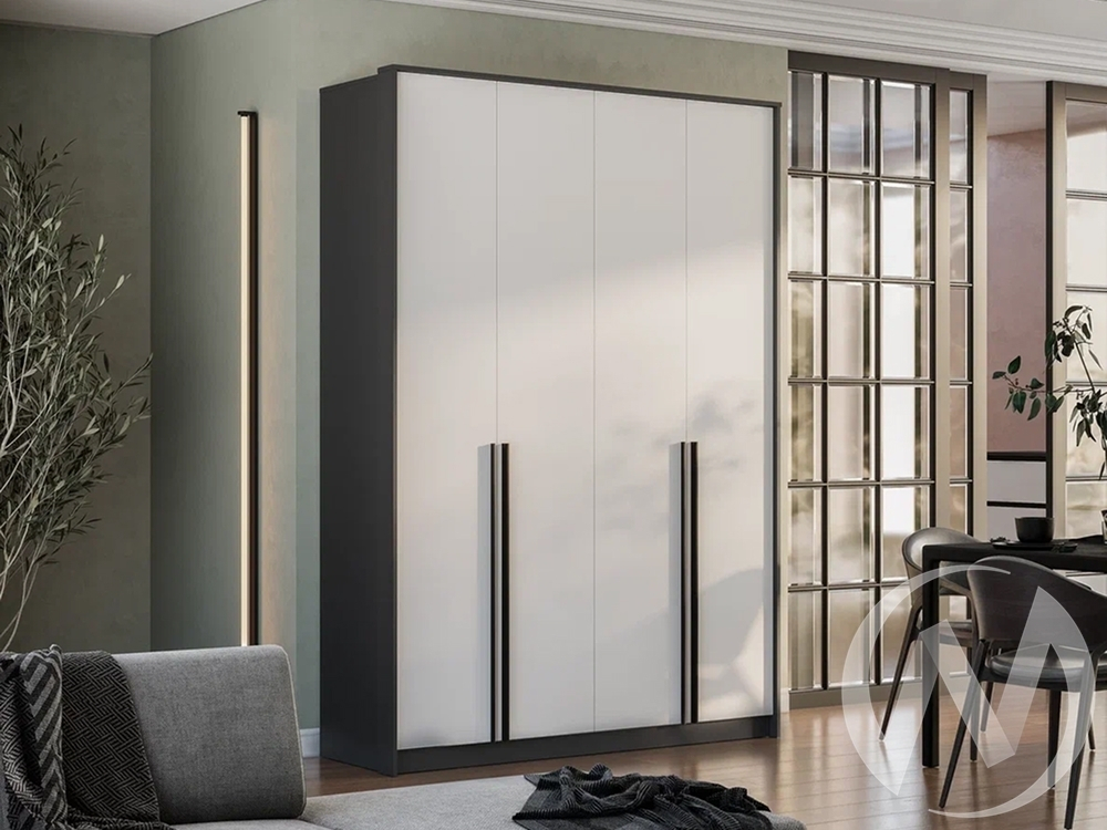 Шкаф 4-х створчатый ШК-15 Спальня Шарм (графит/белый)