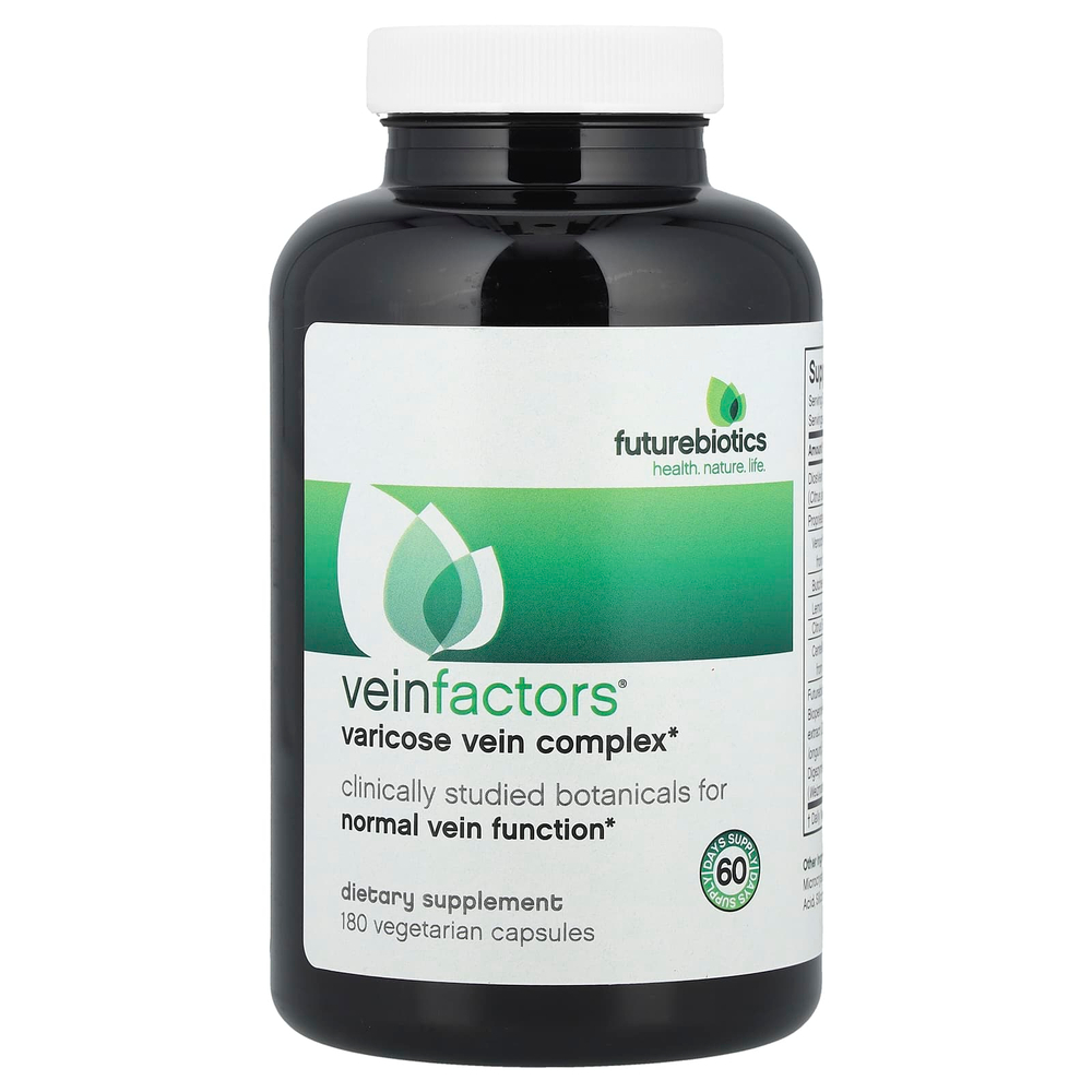 Futurebiotics, VeinFactors®, противоварикозный комплекс, 180 вегетарианских капсул