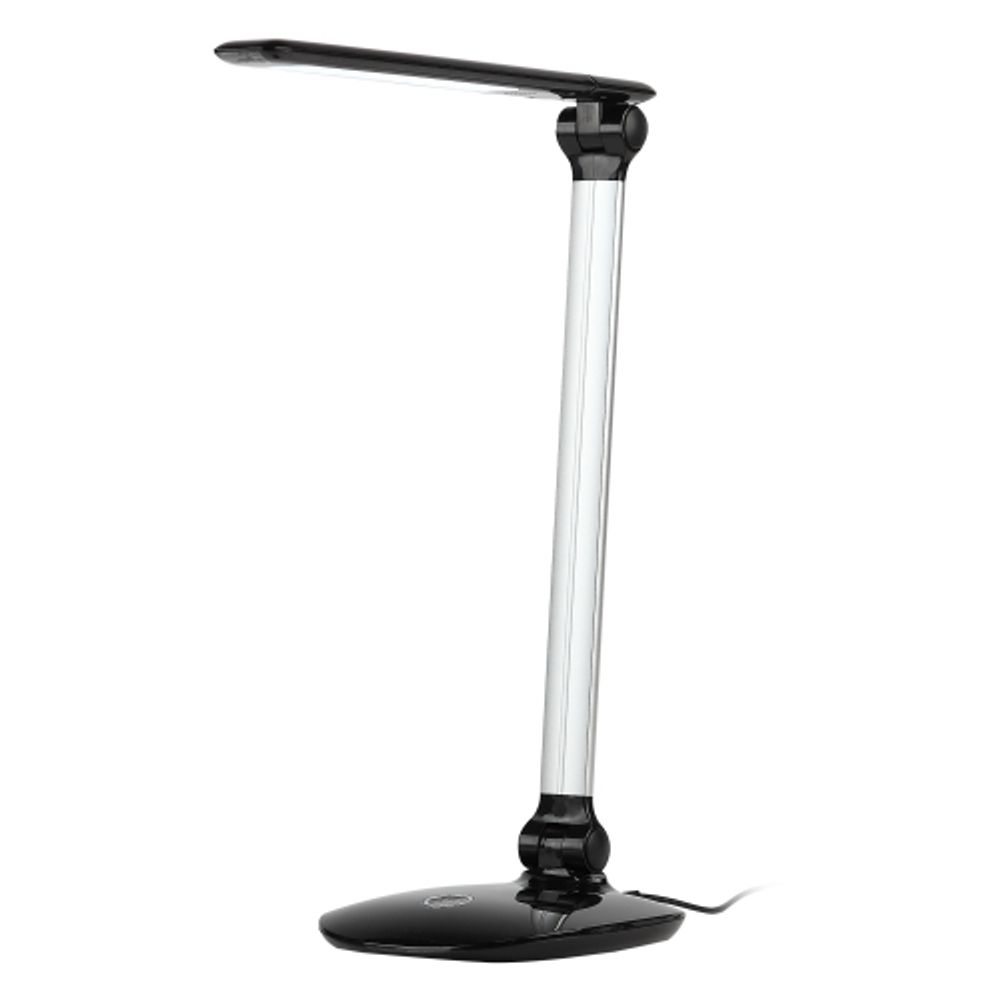 Настольный светильник ЭРА NLED-456-10W-BK-S светодиодный черный с серебром | Светодиодные настольные лампы