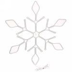 Фигура световая «Снежинка» 67 см, гибкий неон, белая (постоянное свечение)